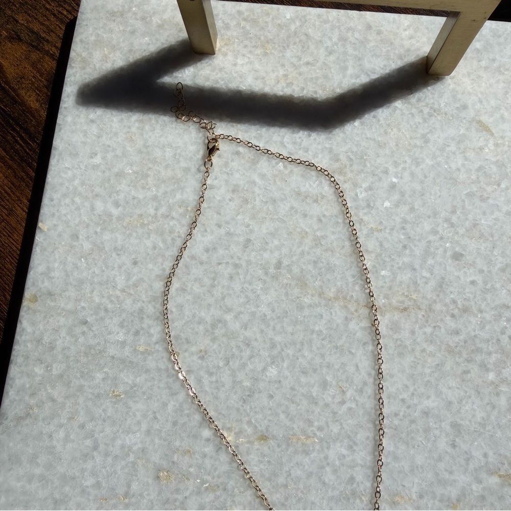 Gold Pendant K Initial Necklace - Picture 4 of 4